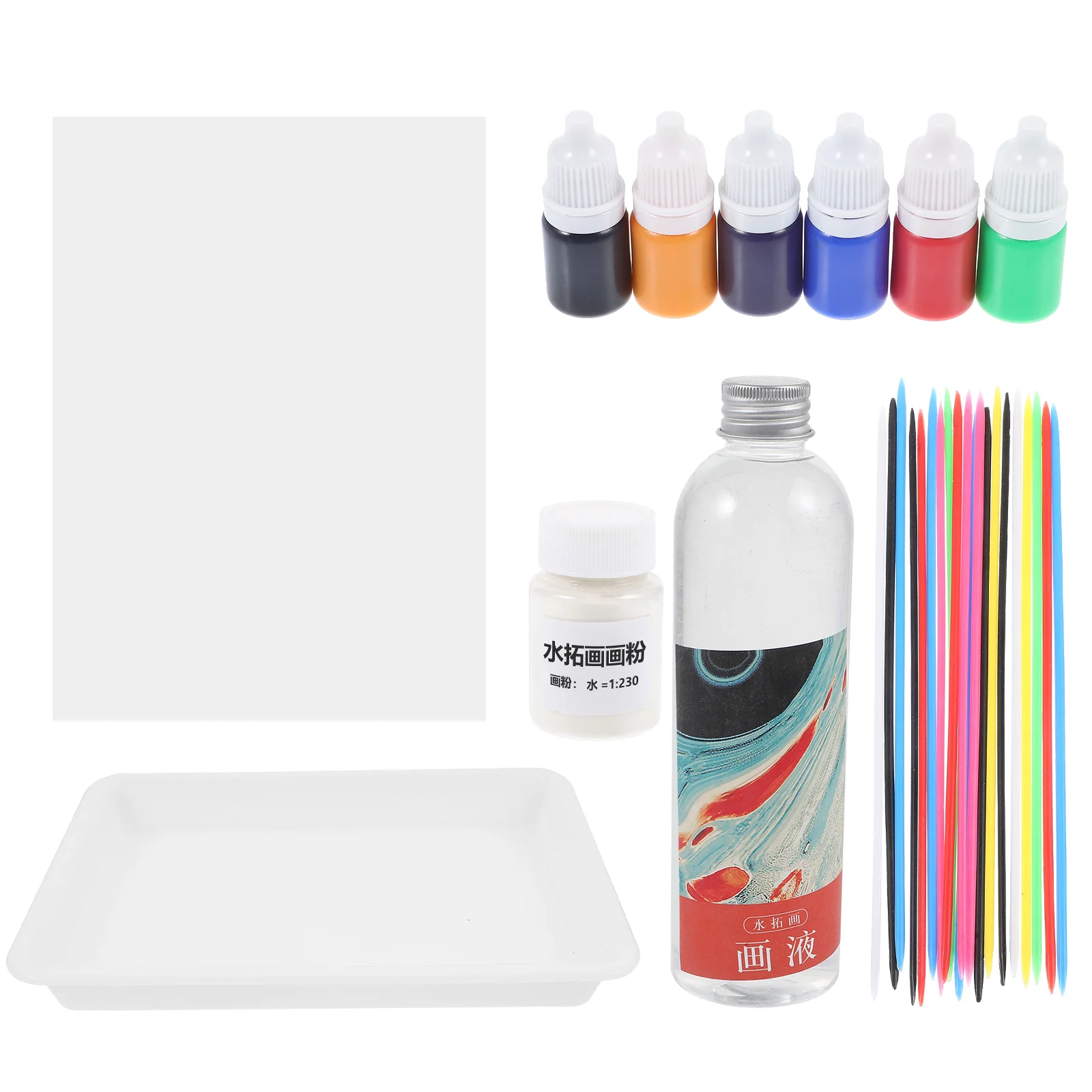 

Water Rubbing Painting Set Marbles for Kids Marbling Pigment Powder Pigments Tools Plastic Supplies Child Material