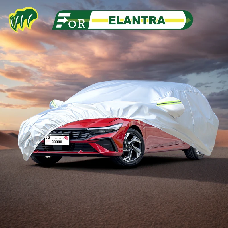 

For Hyundai ELANTRA Hatchback Car Cover Waterproof Outdoor Cover Sun Rain Protection with Lock and Zipper Door