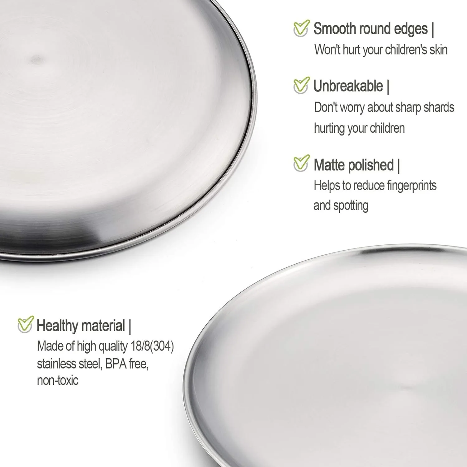 Stainless Steel Plates 4PCS stainless Steel Plates Metal Gold Dinner Plates Unbreakable Dinner Dishes Set for Barbecue Home Camping Outdoor