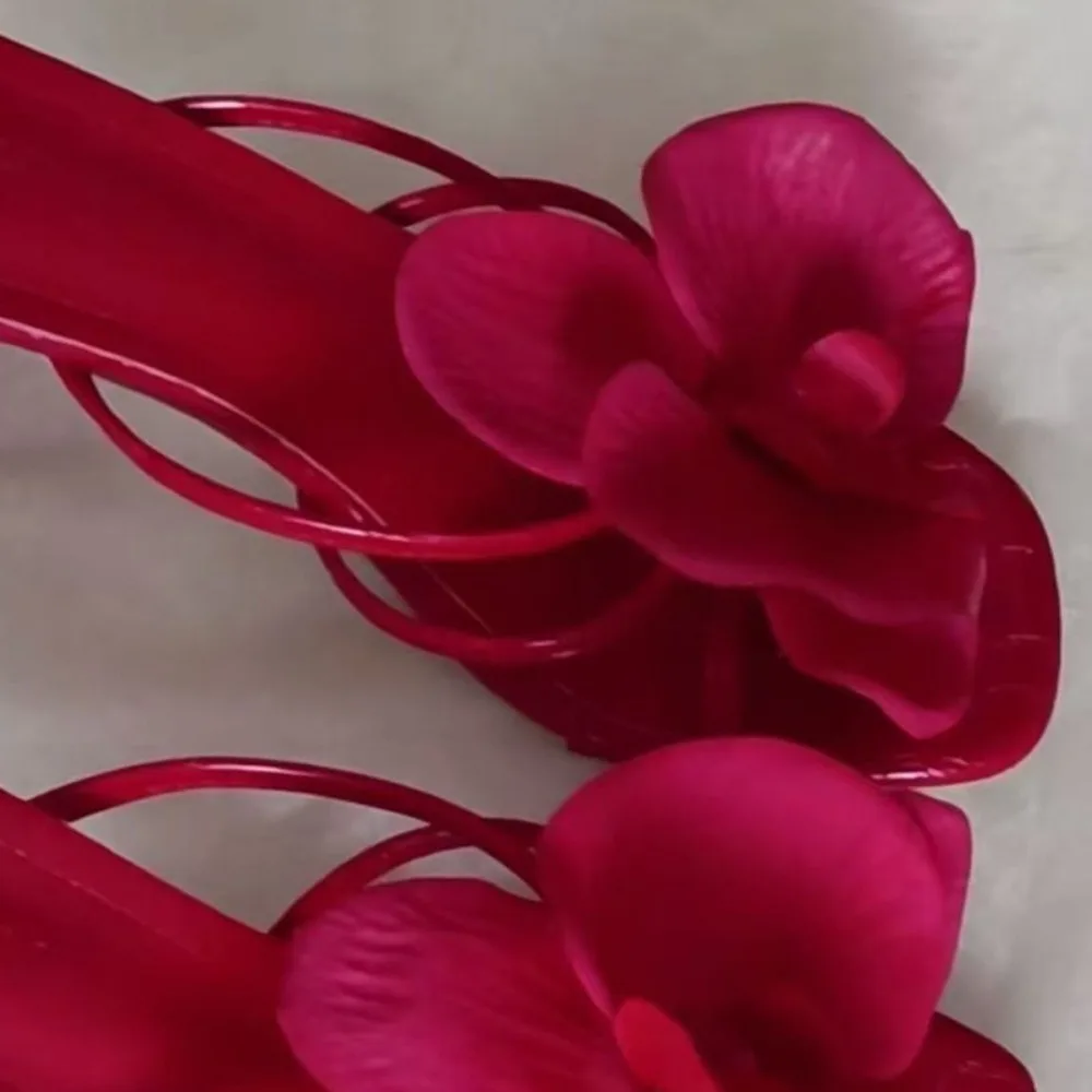 1 Paar Simulierte Bunte Thai-Fee-Schmetterlings-Blumen-Schuhschnallen, Schmetterlingsorchidee Phalaenopsis Schuhblumen für Sandalen – Detail 5