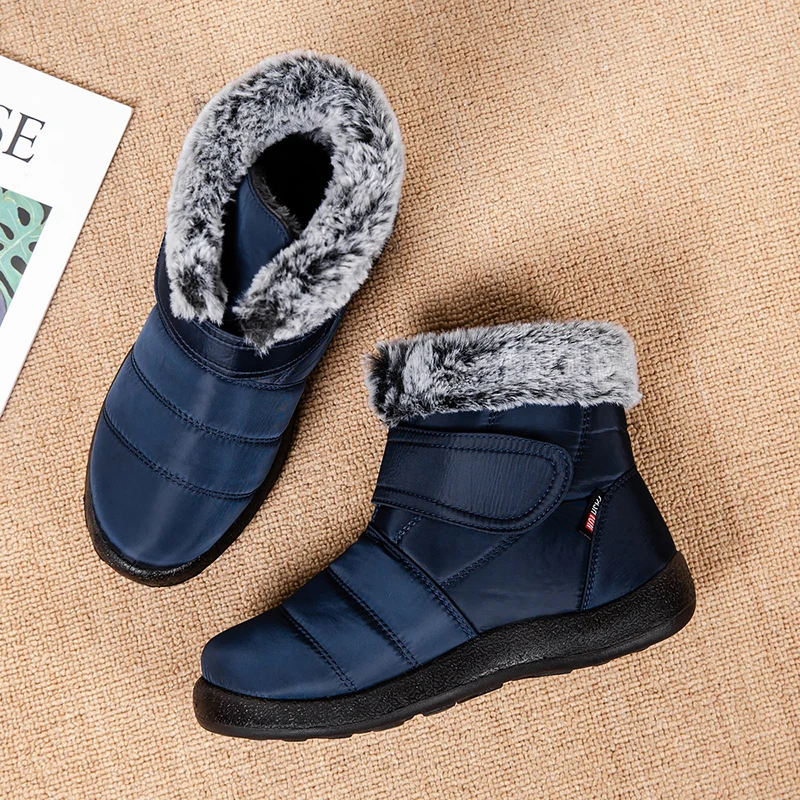 Womens Waterproof Boots Made Of Looped Rabbit Fur