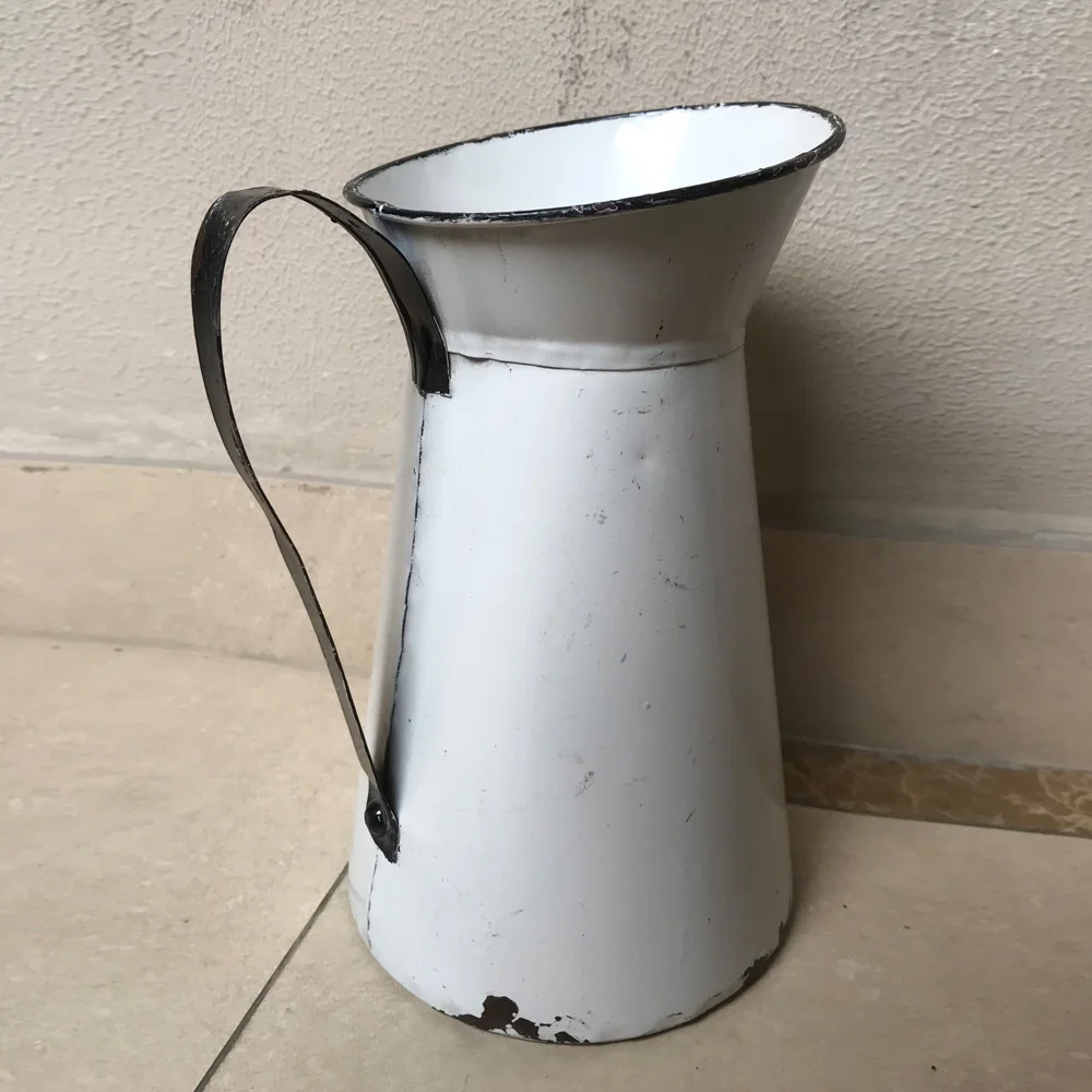 

Винтажный белый кувшин для воды во французском стиле, Цветочная ваза