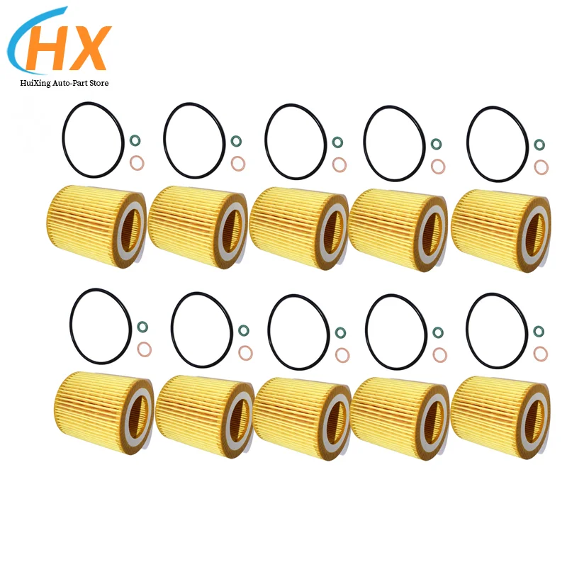 Oil Filter Kit For BMW E60 E82 E88 E90 E92 E93 11427566327 11427541827 11427953129 10PCS car oil filter