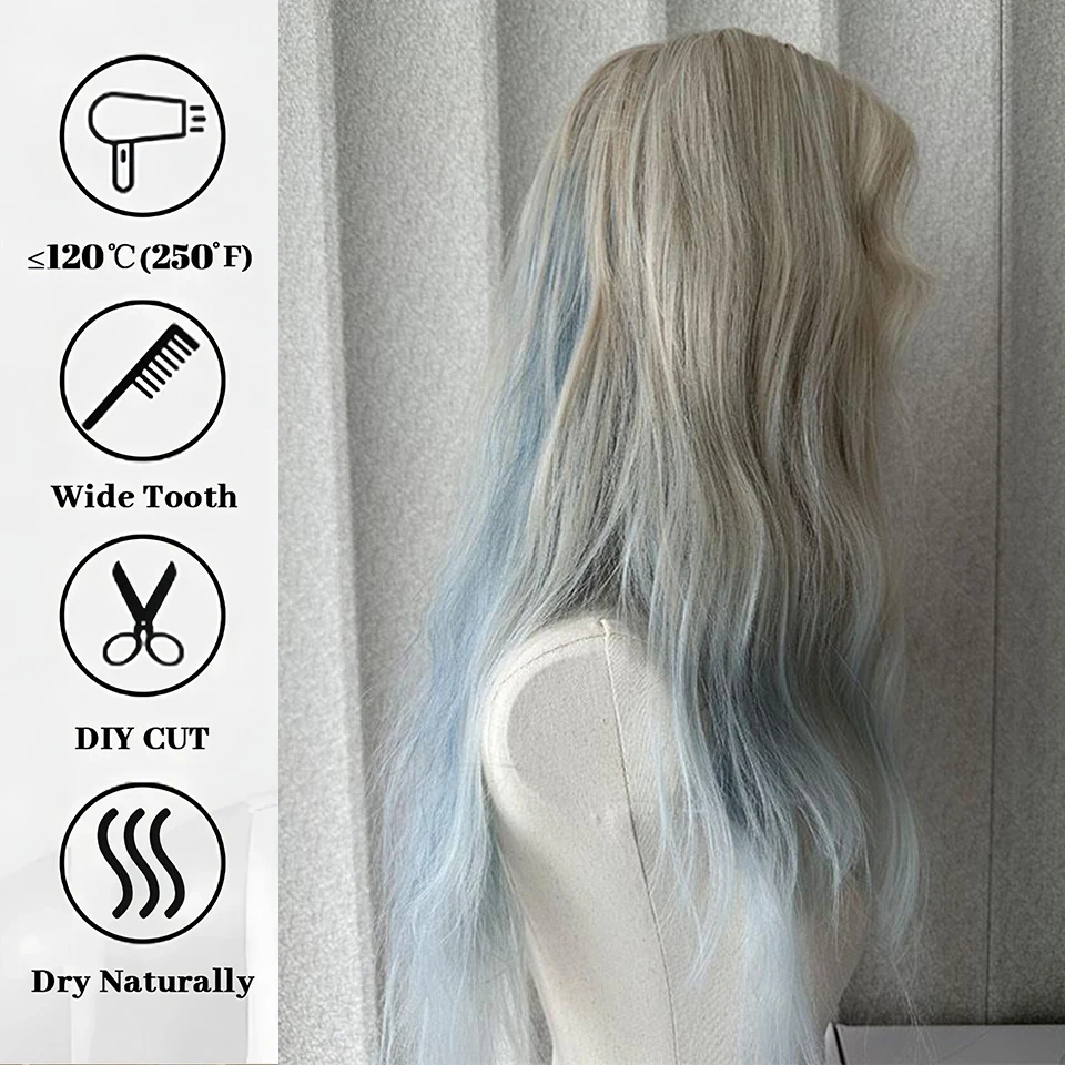 Synthetic Blonde Wig for Women and Girls Long Wavy Heat Resistant