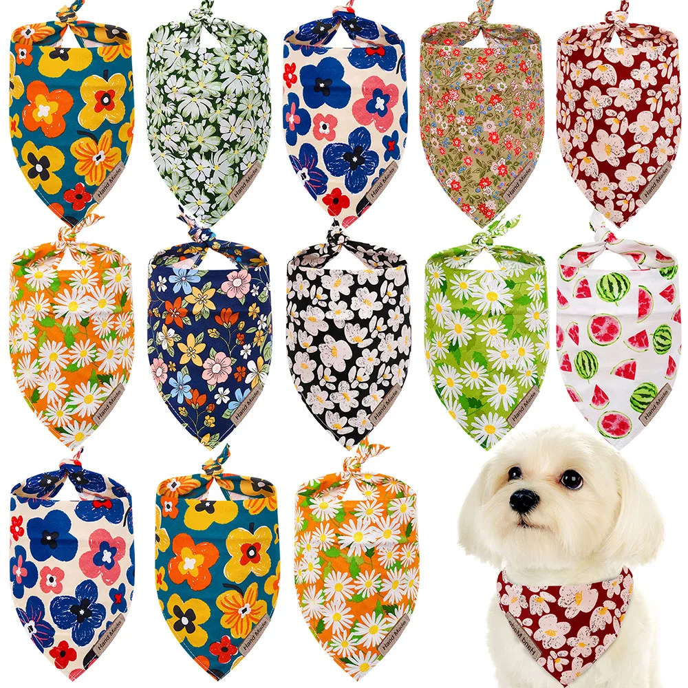 20/50PCS Cotton Dog Bandanas Bulk Bandana For Small Dogs Summer Small