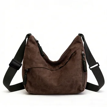 Borsa Hobo Retrò Grande Capacità da Donna, Borsa a Spalla Morbida Casual, Borsa a Mano Minimalista Sottobraccio, Tracolla Regolabile, Borsa Tote da Pendolare