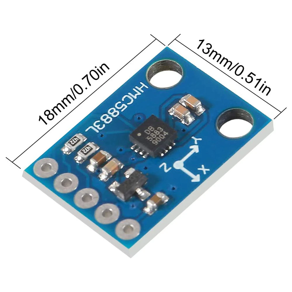 GY-273 QMC5883L 3-осевой компас, магнитометр, датчик, модуль платы IIC/I2C  для Arduino 3-5 В, высокая точность