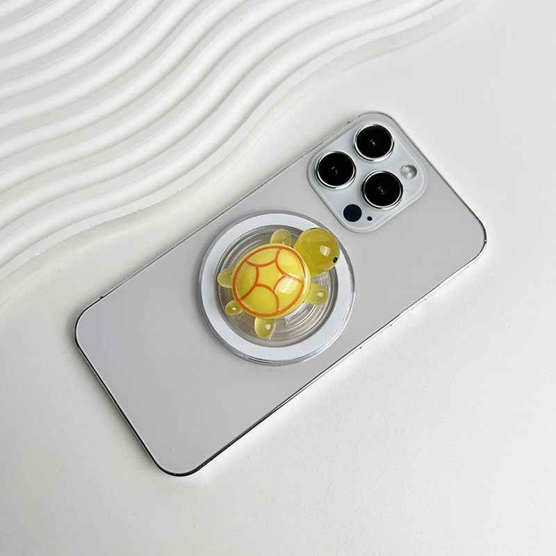 1PC Glow-in-the-Dark Schildkröte Telefon Halter Mini Harz Schildkröte Für Magsafe IPhone Mac Samsung Sicher ring Finger Expanding Stand – Detail 7