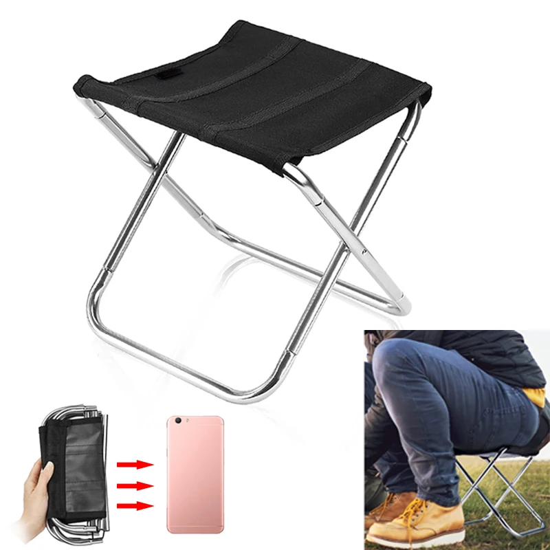 

Folding Small Stool Fishing Chair Picnic Camping Chair Foldable Aluminium Outdoor Portable Easy Carry Beach Chair