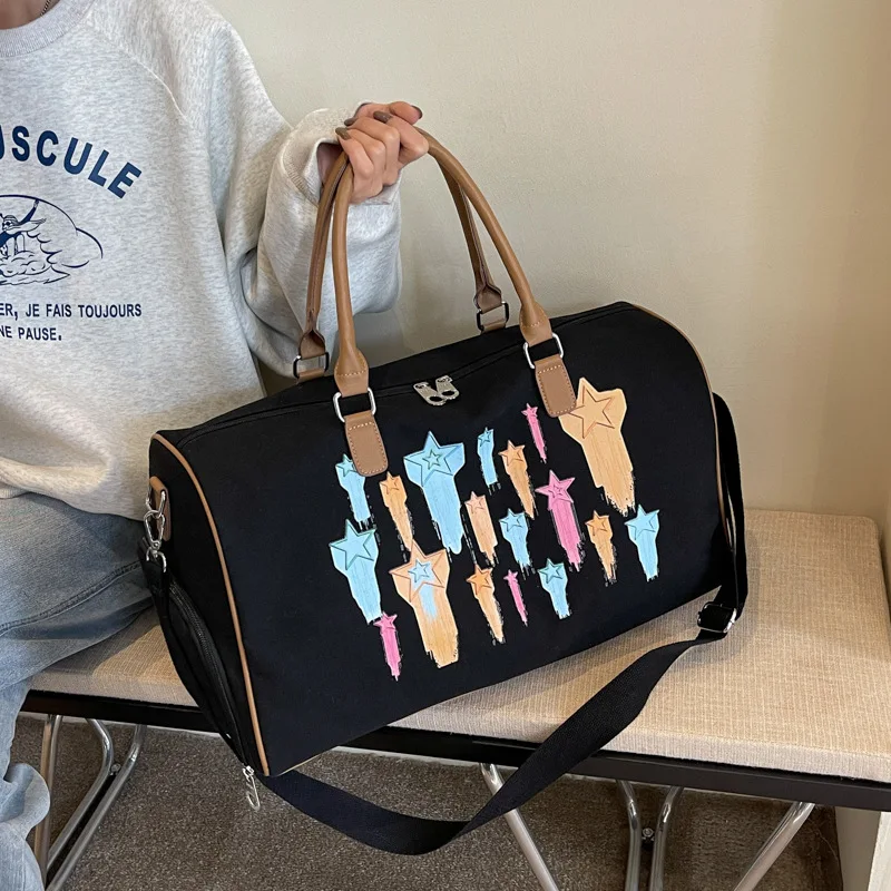 2024 New Short Distance Capacity Canvas Fashionable Women's Lightweight Luggage Bag Portable Outdoor Yoga and Women Travel Bags