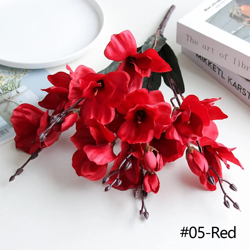 ثلاثية الأبعاد الحرير ماغنوليا فرع الزهور الاصطناع...