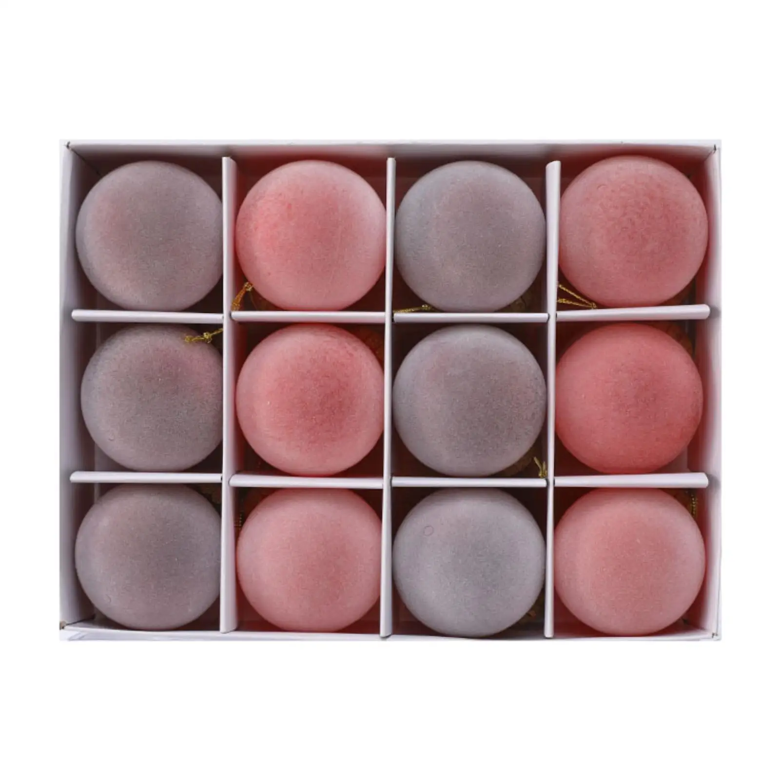 thumbnail image 1 of 12 piezas de adornos navideños de bolas flocadas irrompibles para colgar en el árbol de Navidad, coronas para las vacaciones de Acción de Gracias y ventanas, 1 of 5