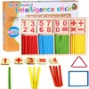 Kids Montessori Wooden Educational Math Calculate Mathematics Games Counting Number Sticks Material Early Learning Children Toys 1