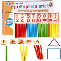Kids Montessori Wooden Educational Math Calculate Mathematics Games Counting Number Sticks Material Early Learning Children Toys 1