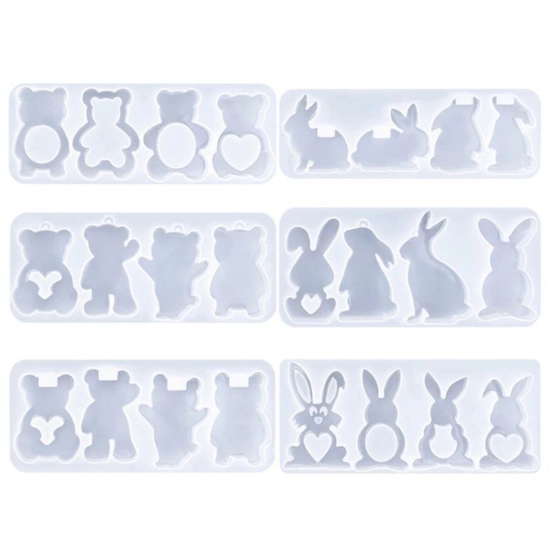 

Lovely Animal Keychains Silicone Mold Practical Keyrings Pendant Crafting Mould