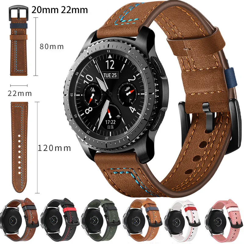 

22 20mm Leather Strap For Samsung Galaxy Watch 6/5/4 Classic 44 40mm 46mm 42mm Smartwatch Bracelet Galaxy Watch 5 pro 45mm Bands