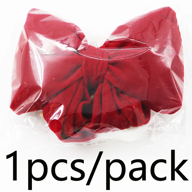 (1 Piece/bag) 15cm Christmas Bow Plush Fabric Ribbon Bows Gift Box Decoration Festival Decorations DIY Pendant