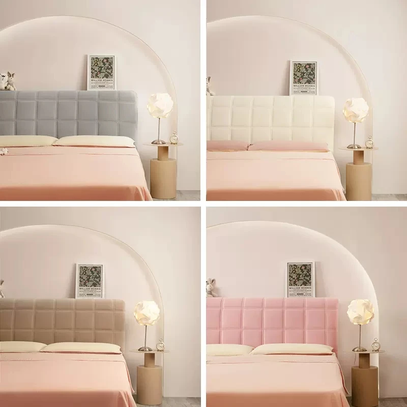 Bed Headboard Cover Solid Color Soft Plush Quilted Winter Thicken Velvet Back Dust Protector velvet headboard cover bed headboard cover