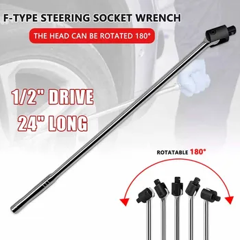 Professional 1/2" Drive Breaker Bar 24" 600mm Long Strong Arm Power Bar Wheel Socket Wrench Car Hand Repair Tool