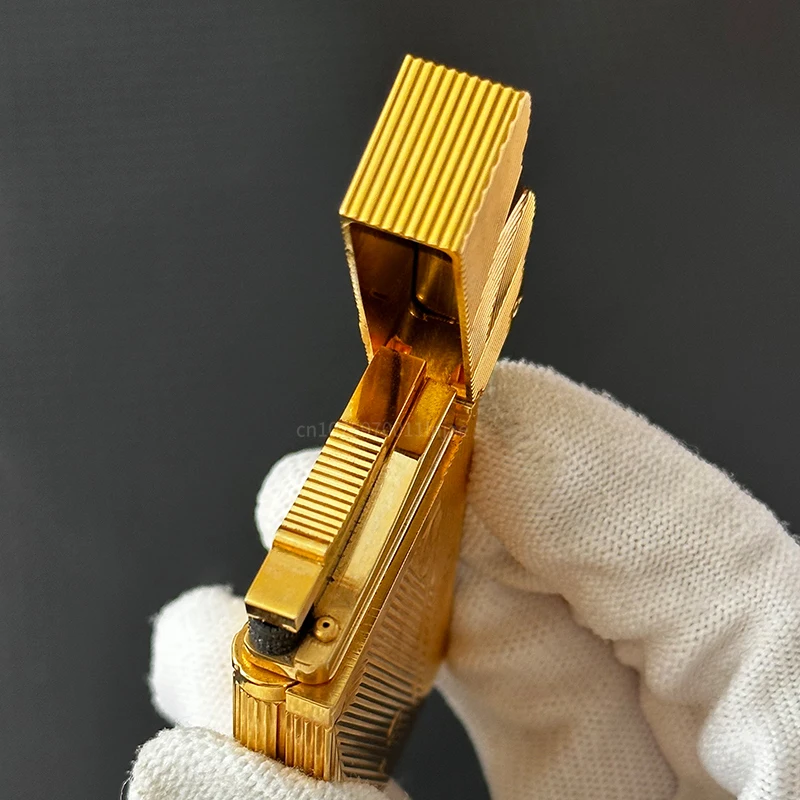 Description Picture 6 of itemCigarette Smoking Gas Lighters Cool Gold Sleep Mermaid Pattern Vintage Lighter Classic Sound Metal Lighters Fire Men Collection
