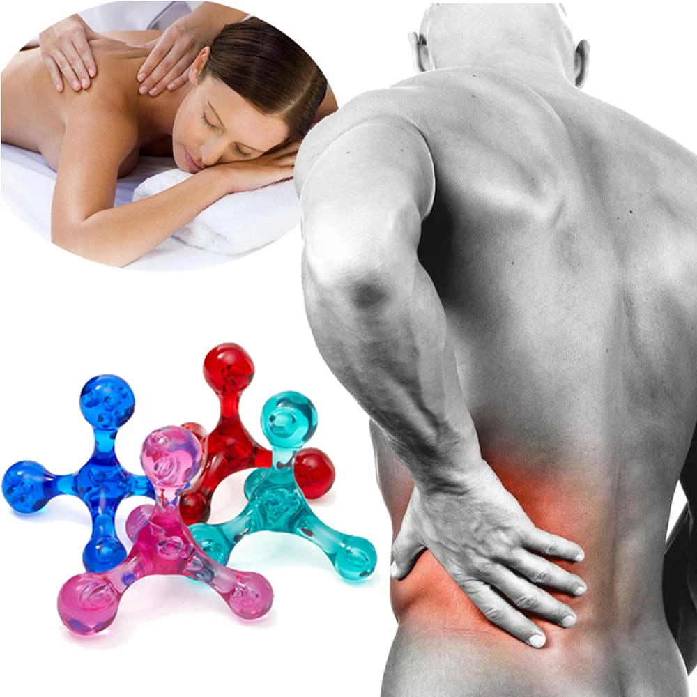 1Pcs Hand Held Massagers Tools, Back Deep Tissue, 4-Legged Acupressure Gentle Self Massager Trigger Pressure Point_voghion.com