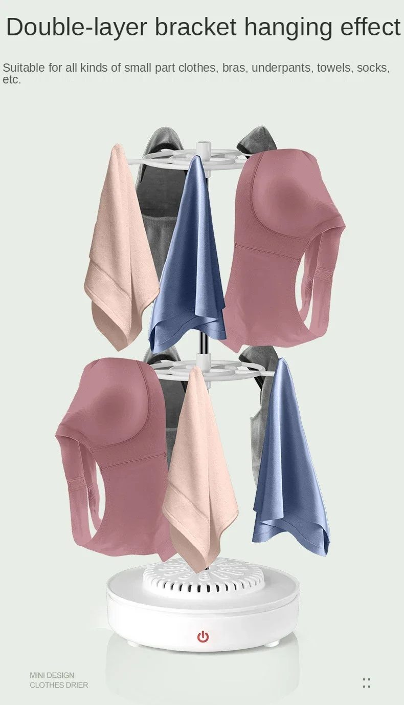 Sb7d048bc75b94ace98ad913512abf838H Multifunctional Portable Dryer Mini Folding Baby Cloth Dryer Heater Washing Dryer Apartment Folding Drying Foldable Mallzona