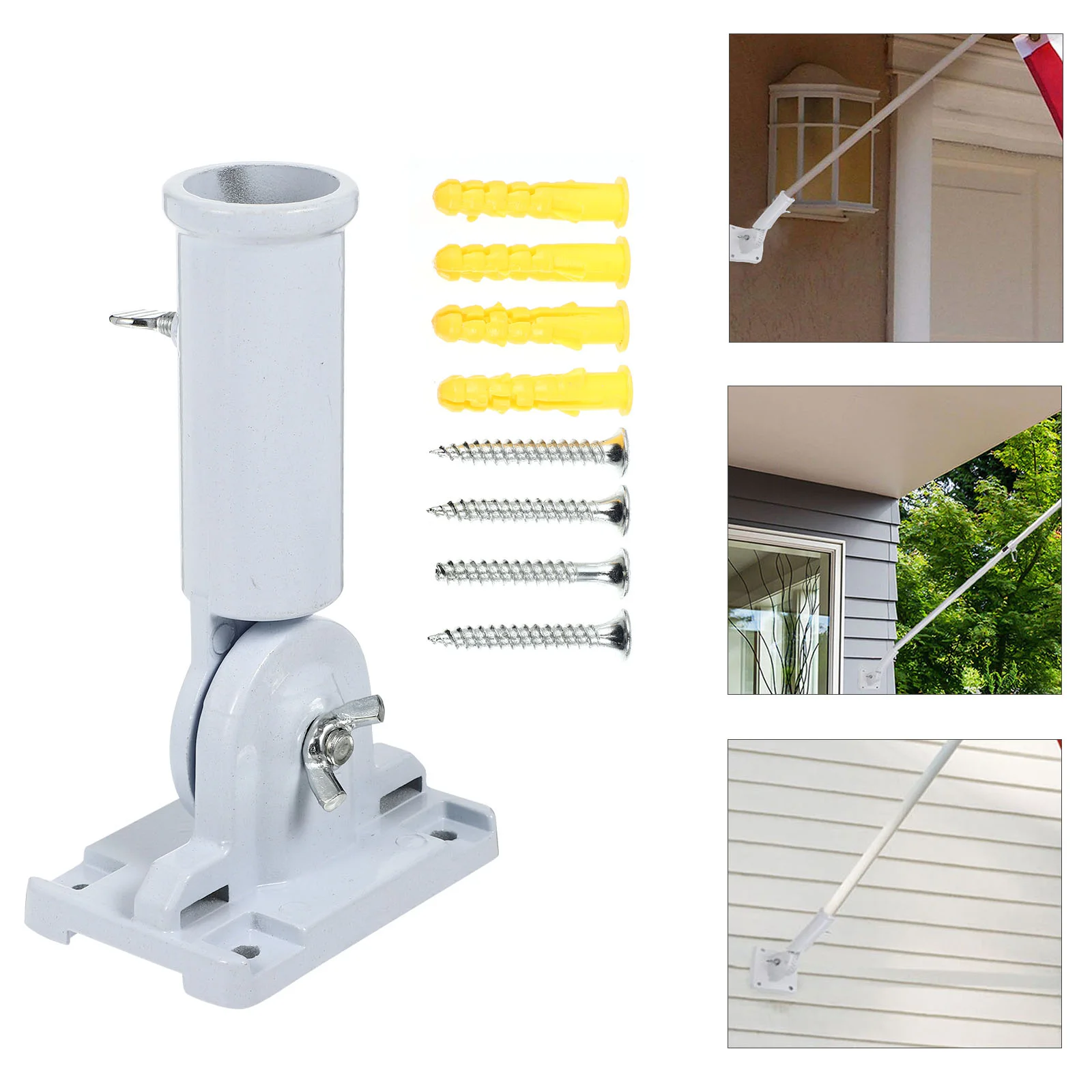 

Wall-mounted Flagpole Holder Flag Pole Bracket Wall Holder Rack Flag Windsock Base Adjustable Flag Pole Racks Wall Stand