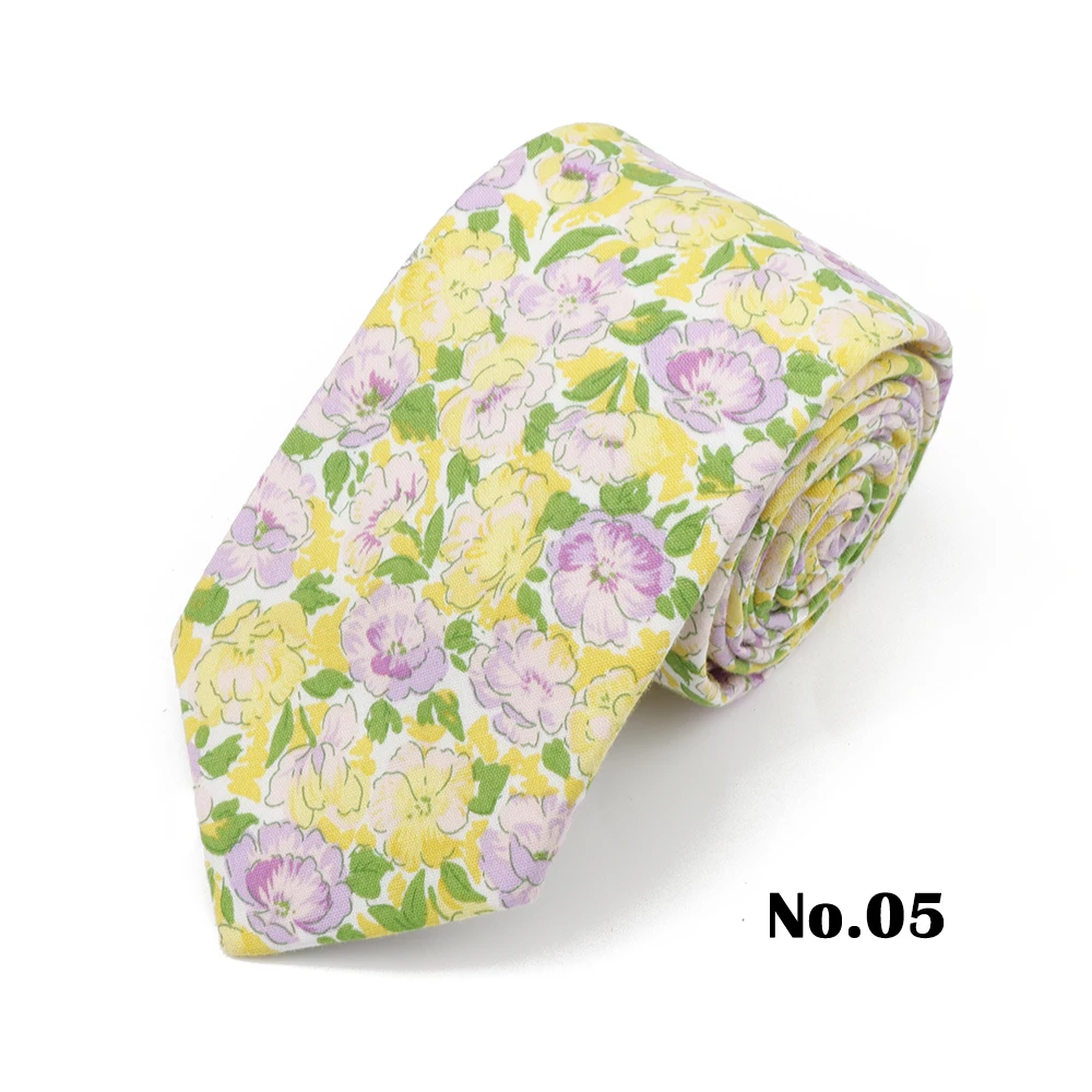 Künstlerische Herren- und Damen-Krawatte, klassisch, Blumenmuster, Baumwolle, 7 cm, elegant, schöne Blumen-Graffiti-Krawatte, Hochzeit, Party, Accessoires, Geschenk – Detail 5