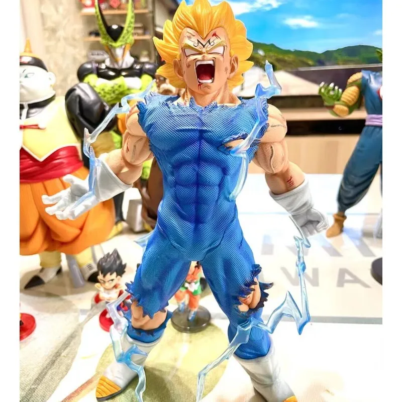 Hot Dragon Ball Z Majin Vegeta Action Figure Toy 4 Teste Con Led Light Anime Ultra Ego Figurine 27Cm Pvc Statue Model Gift