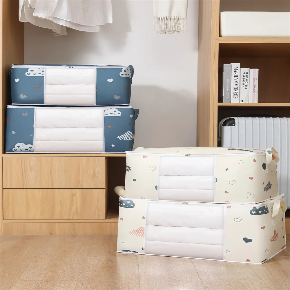 Quilt Clothes Large Capacity Storage Bag Waterproof Closet Wardrobe Organizer Quilt Clothes Blanket Dustproof Storage Bag