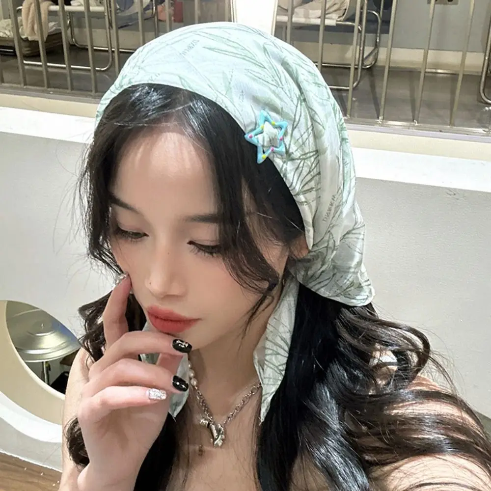 

Headband Printing Hair Scarf Soft Wrap Pastoral Style Triangle Hair Band Strap Cloth Flower Pattern Printing Hair Band Strap