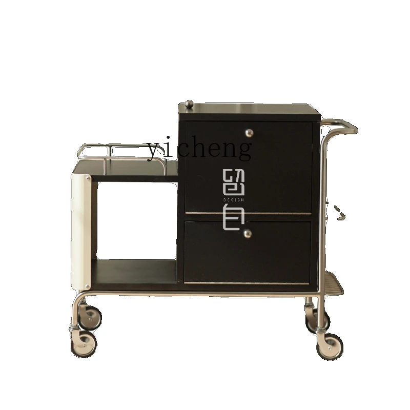 

ZC Household Storage Cart Mid-Ancient Portable Side Table Living Room Sofa Side Cabinet Designer Storage Cabinet
