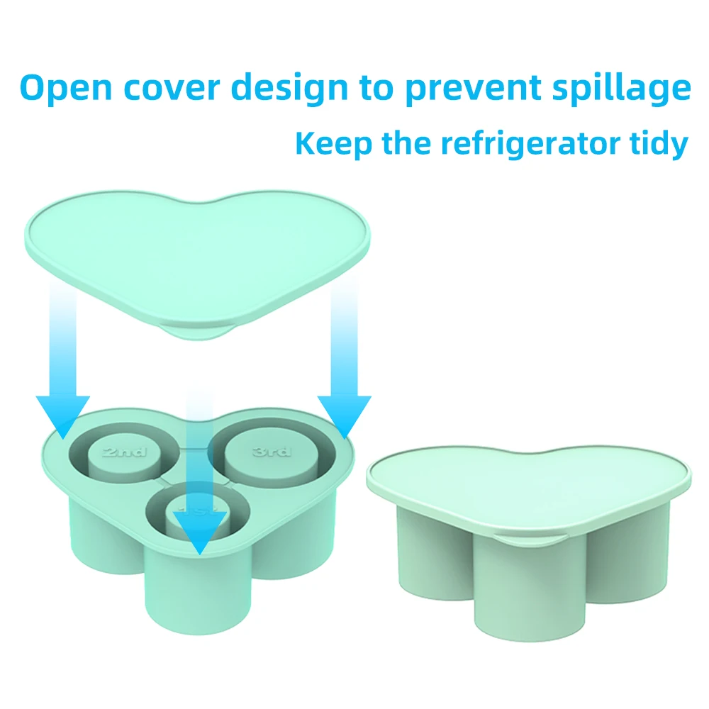 3-Grid Ice Cube Tray For Stanley 30/40 Oz Tumbler Cups Reusable Cylinder Silicone Ice Cube Molds With Lid For Drink Juice Coffee