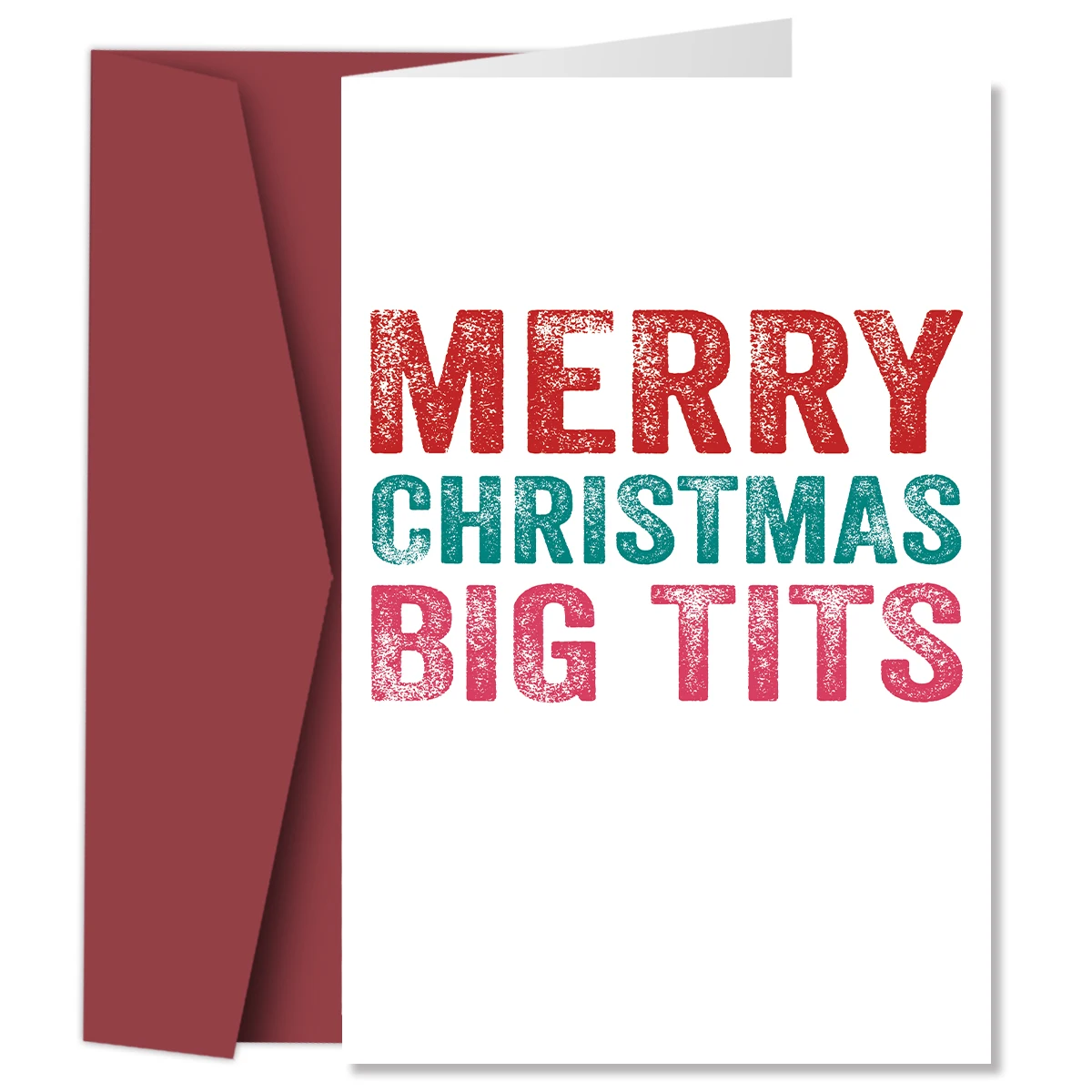 1PC Cheeky Rude Christmas Card,Merry Christmas Big Tit,Funny Christmas Greeting Card for Wife Humorous Holiday Gift Card for Her