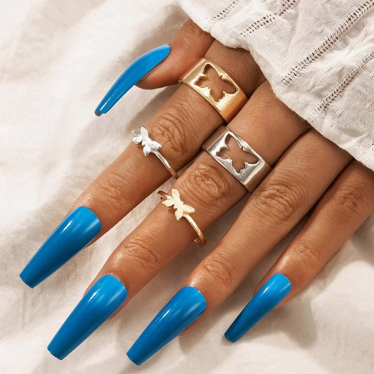 Couple Rings Punk Rings Fashion Ring Stackable Rings Finger Rings Fashion Rings Metal Rings Vintage Animal Butterfly Star Moon Heart Open Rings Women Girls Gothic Jewelry