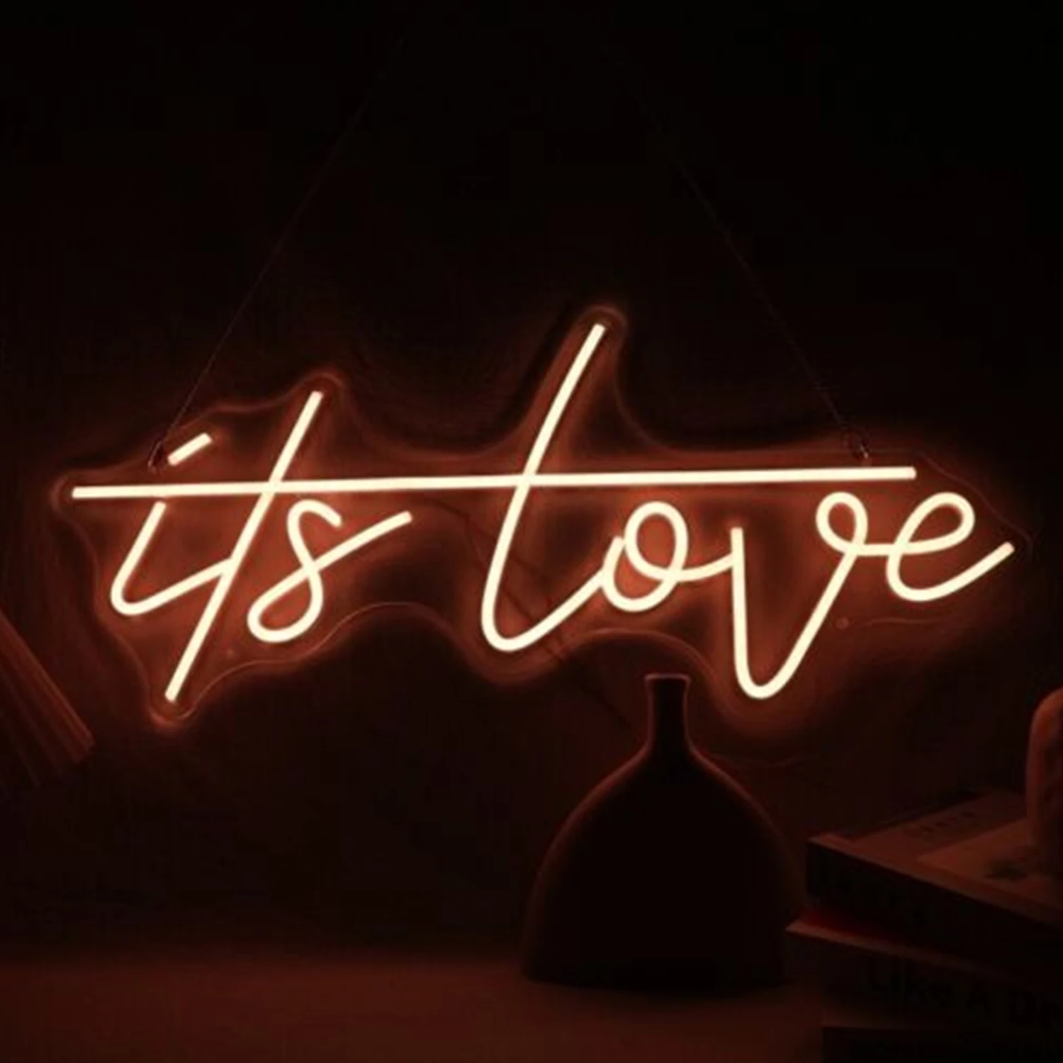 LED neon sign It's Love night, bedroom, living room, bar, party, club, wedding girl adjustable wall decoration fish neon sign led light acrylic transparent customized bedroom party party neon sign wall decoration