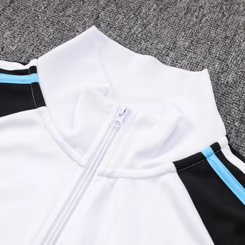 Adidas Soccer Jerseys Men Fashionable Athletic Embroidered Stripe Moisture-wicking Football Training Suit Sets Blue Black