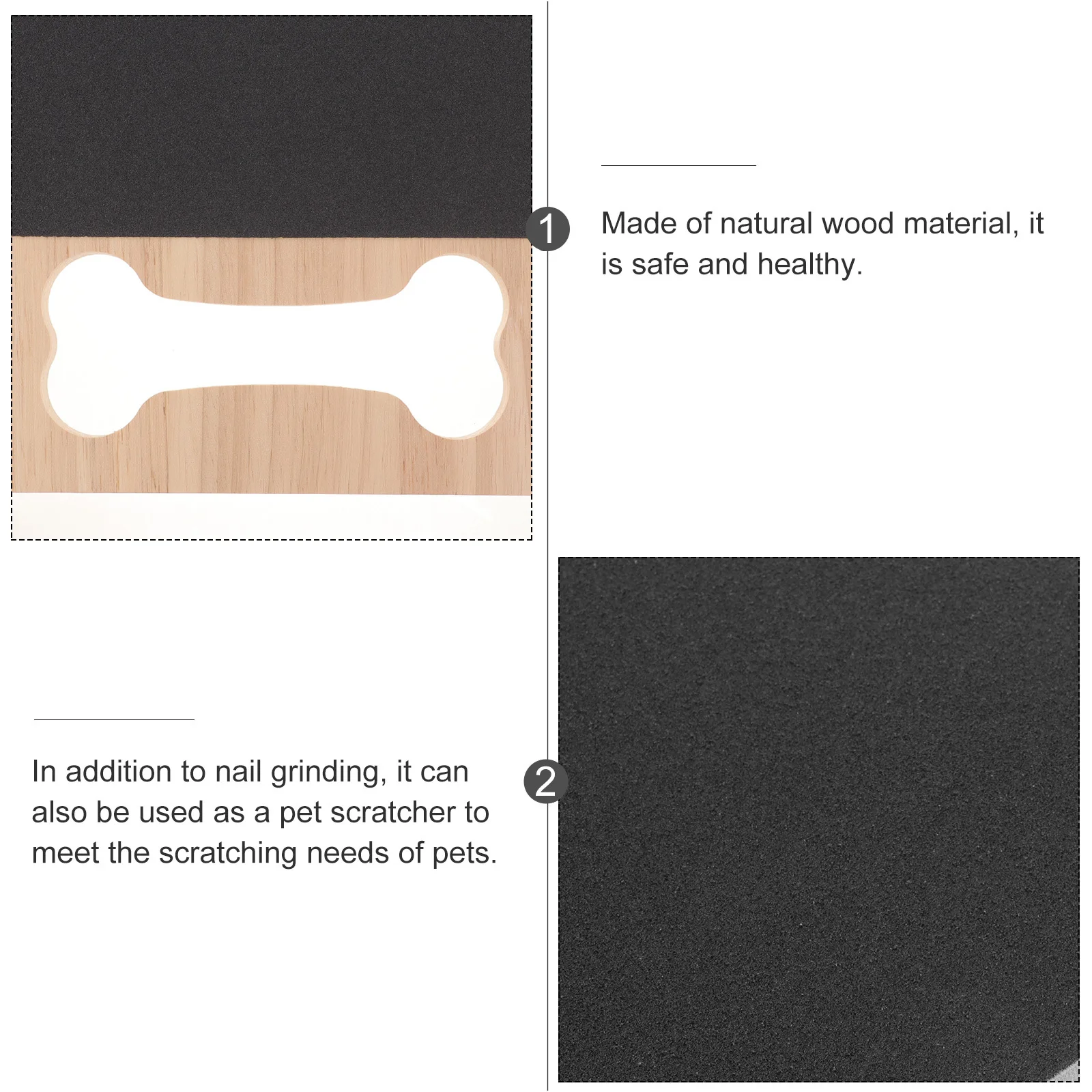 Dog Scratch Board Nail File Board for Dogs Multi-Functional Wooden Scratcher for Claw Grinding and Home Pet Use