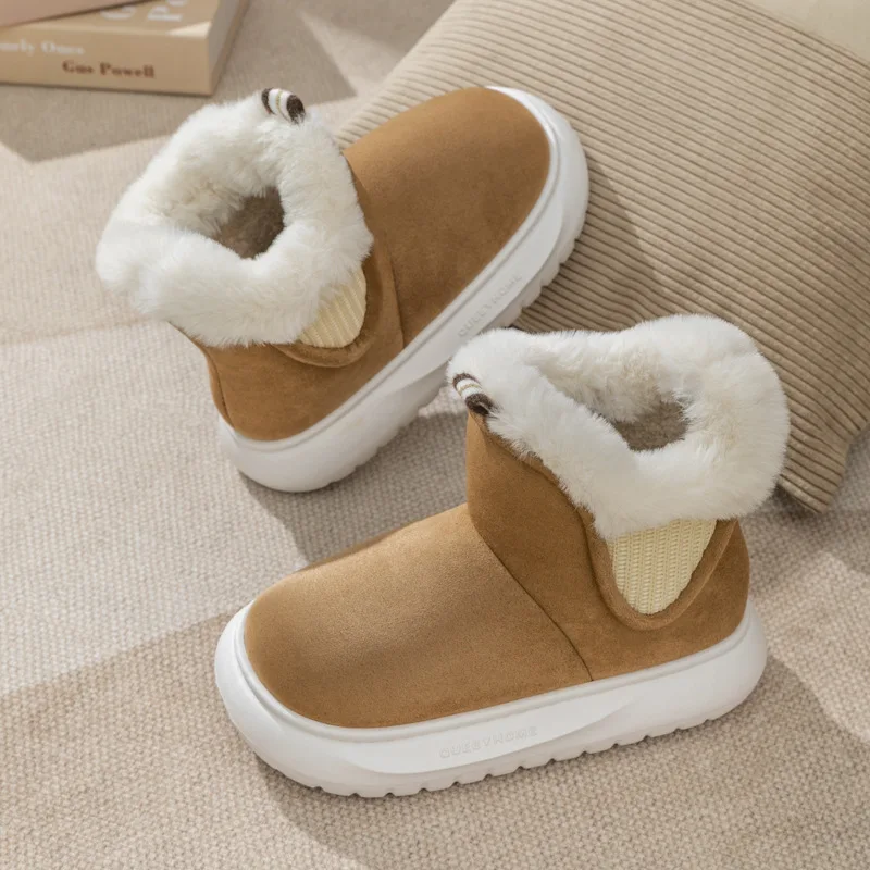 Warm Plush Snow Boots Women 2023 Autumn And Winter Indoor Household Shoes Soft And Thick Soles Anti Slip Boots