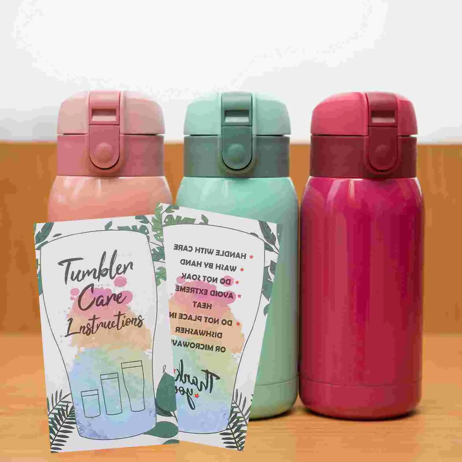 100 Sheets Glass Cup Care Cards Tumbler Instructions Customer Guide Tags Business Printing Products Small Cards