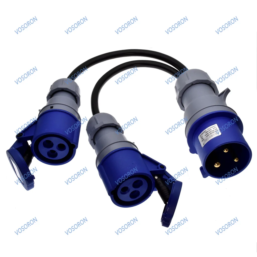 Cabo Industrial do Adaptador do Receptáculo Ip44 Impermeável Iec3092 2p Mais e Tomada do Iec 309 332p6 32a a × Iec309 316c6 16a