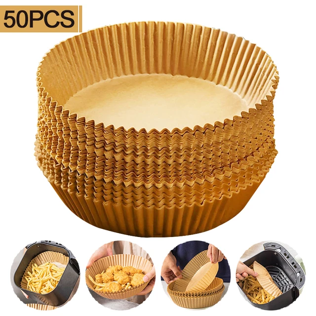 50pcs Air Fryer Parchment Circles, Non-stick Silicon Oil Baking Paper For  Food
