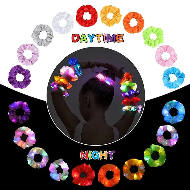 Scrunchies LED Per Capelli - 8 Pezzi Luminosi, Per Feste E Carnevale - Foto 8