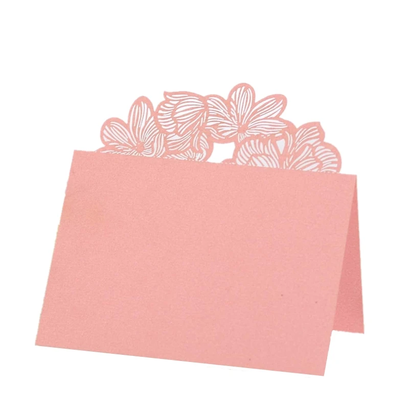 50pcs Lotus Leaf Wedding Place Cards Meeting Seat Card Reception Table Sign Banquet Business Celebration Greeting Card