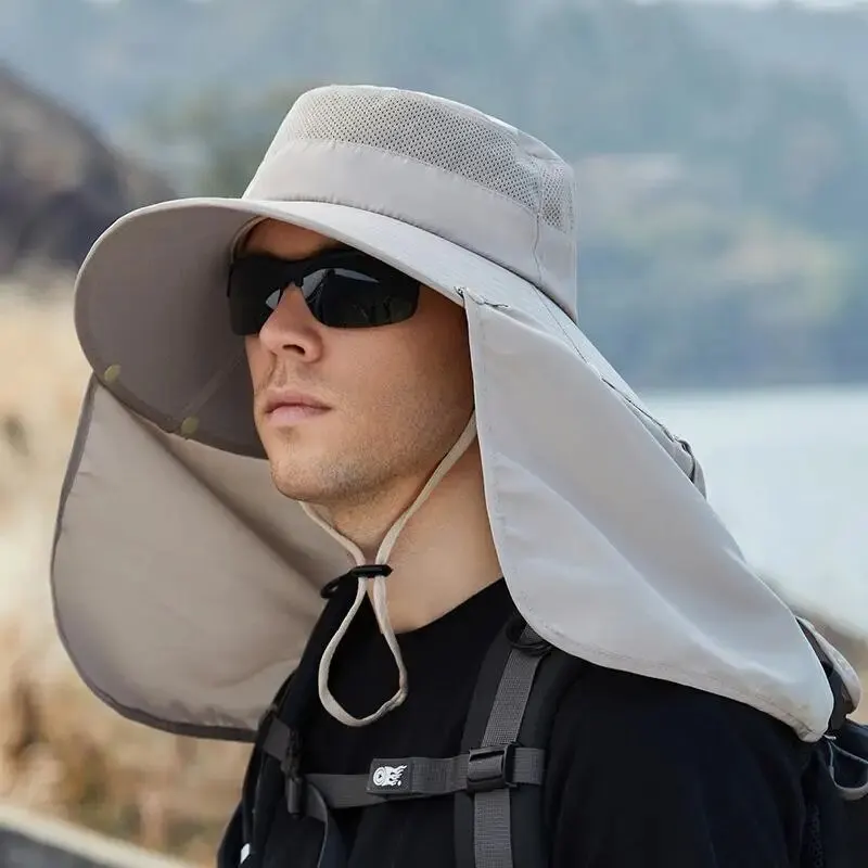 Adjustable Outdoor Cap with Neck Guard Sunscreen UV Protection Breathable Foldable Men Women Fishing Camping Hiking Casual Hats