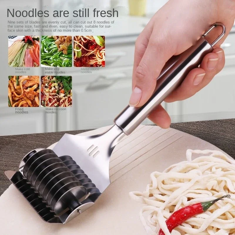 1pcs Manual Noodle Cutter Stainless Steel Roller Noodle Maker Fast Food Noodles Dough Rolling Machine Pasta Tools Gadgets