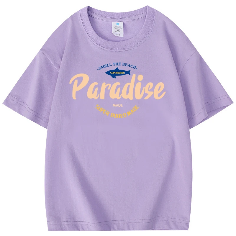 6 Color 100% Cotton T Shirts For Kids Summer Boys Girls Cartoon Printed T Shirts Cute Clothes Daily Casual Versatile Red Top 5