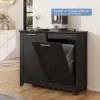 Cabinet, Kitchen Trash Can Cabinet w/Negative ion and deodorizing Function, Dog Proof 20 Gallon Garbage Can Cabinet for Kitchen, 3