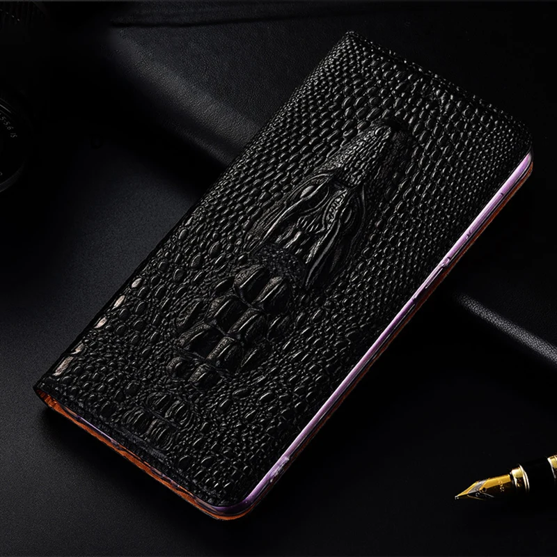 

Cases For Sony Xperia 1 5 10 20 I II III IV V Lite L1 L2 L3 L4 Pro-I Genuine Leather Case Crocodile Head Phone Flip Cover