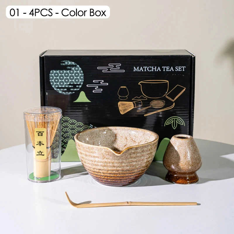 Matcha Tea Set 4/5/7PCS Japanese Safe Bamboo Whisk Teaspoon Tea Sets Indoor Beverage Shop Tea-making Tools Accessories matcha tea set,matcha tea tools,tea ceremony tools,tea set